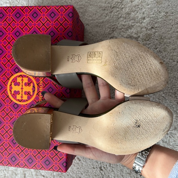Tory Burch Gigi Leather & Suede Slingback Sandals - Picture 2 of 3